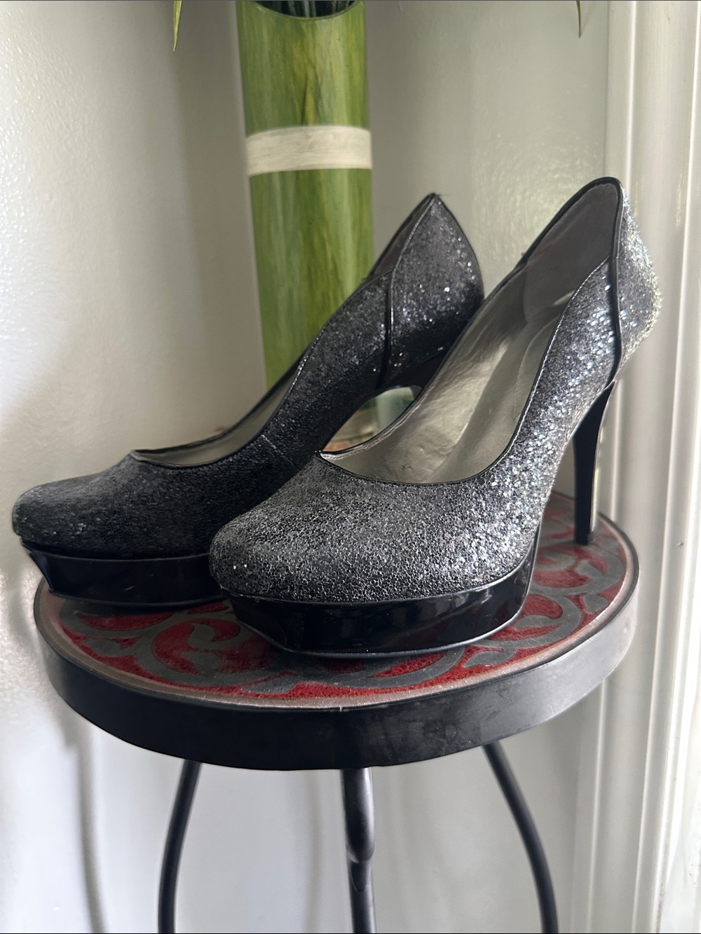 Guess Black Glitter Platform High Heel Pumps - 5/$25 deal!